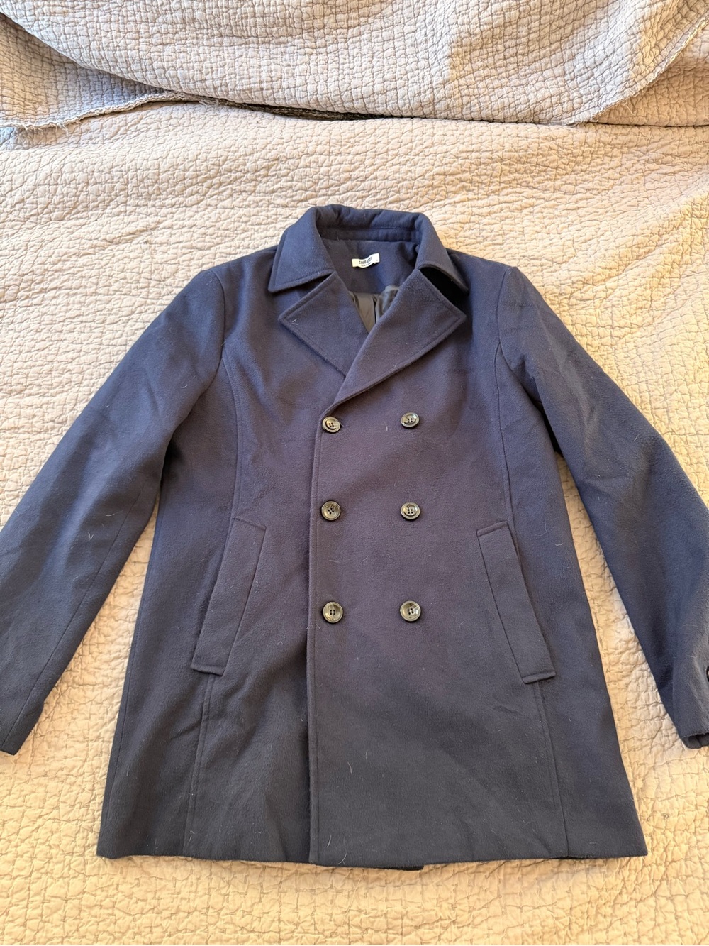 Men's Navy Double-Breasted Peacoat
